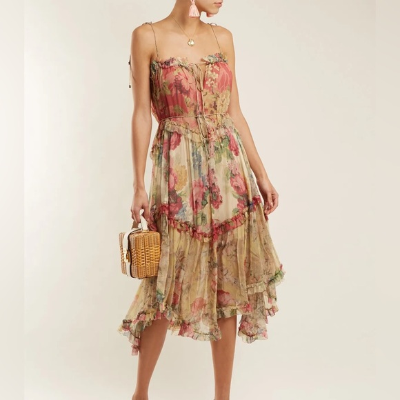 Zimmermann Dresses & Skirts - Zimmerman Melody Floating Floral Print Silk Dress Size Zimmermann 0